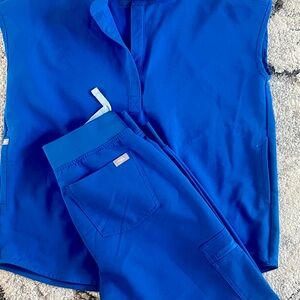 Figs Royal Blue Scrub Set